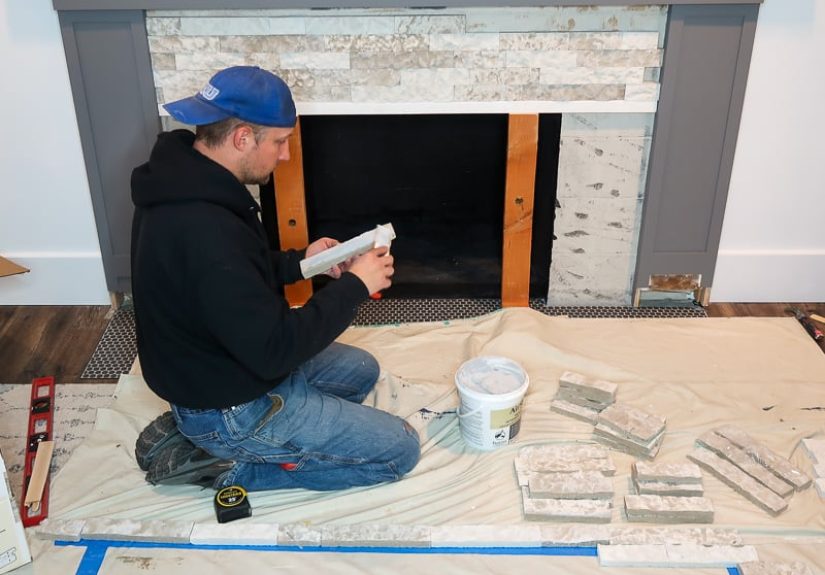DIY Fireplace Makeover Part Three: AirStone Installation
