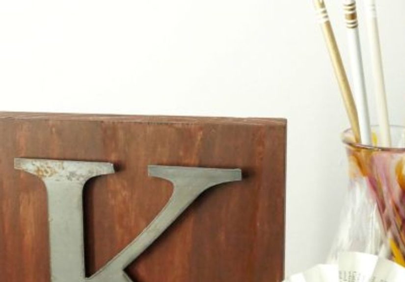 DIY Industrial Rustic Monogram Sign