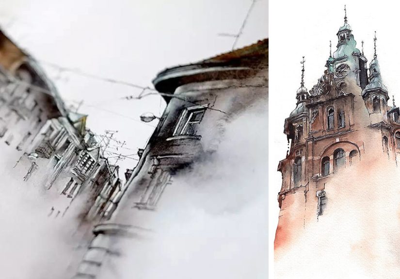 Korean Artist Watercolors Cities She Visits