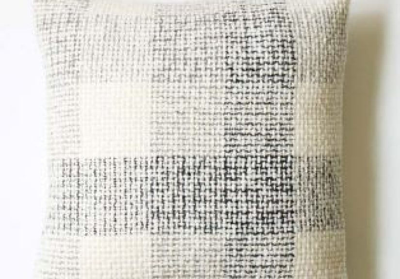 Mended Tweed Cushion - Grey Sampler