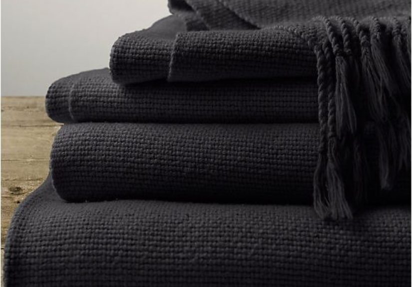 Garment-Dyed Basket Weave Throw