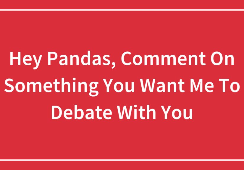 Hey Pandas, Comment On Something You Want Me To Debate With You