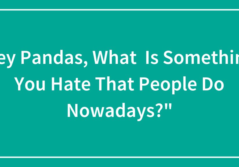 Hey Pandas, What Is Something You Hate That People Do Nowadays?