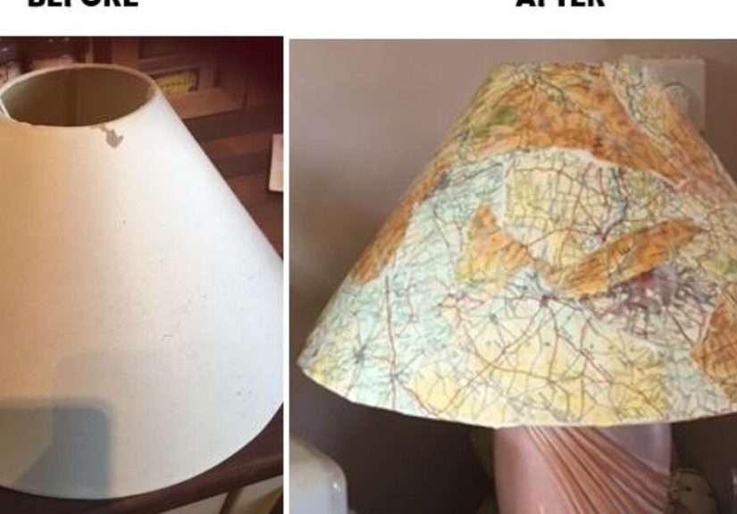 How to Papier Mache a Lampshade Using Old Maps