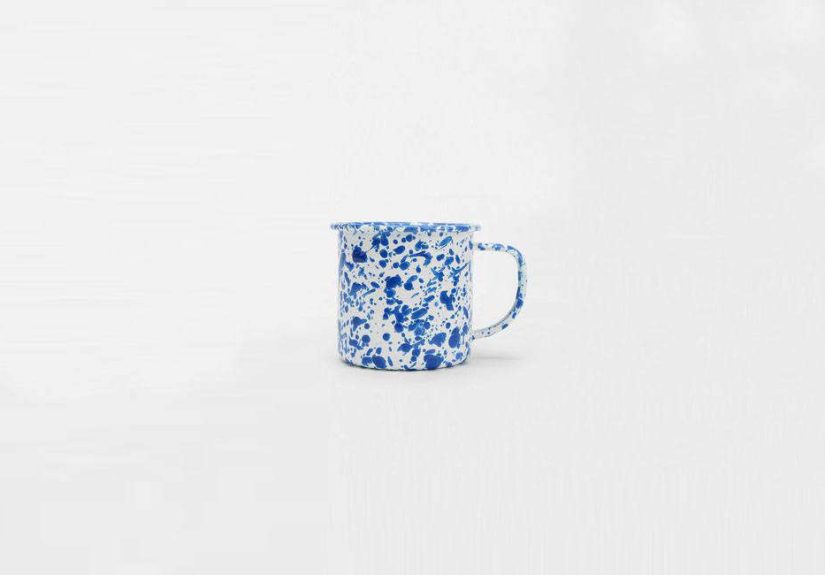 Blue Splatter Enamel Mugs
