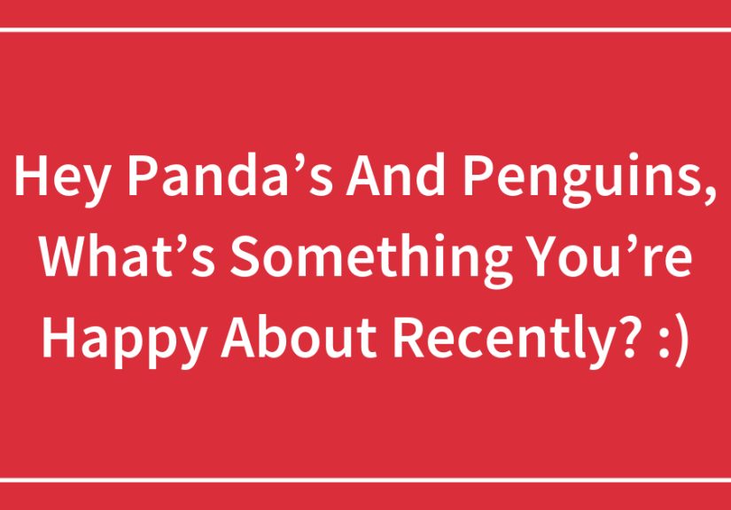 Hey Panda’s And Penguins, What’s Something You’re Happy About Recently? :)