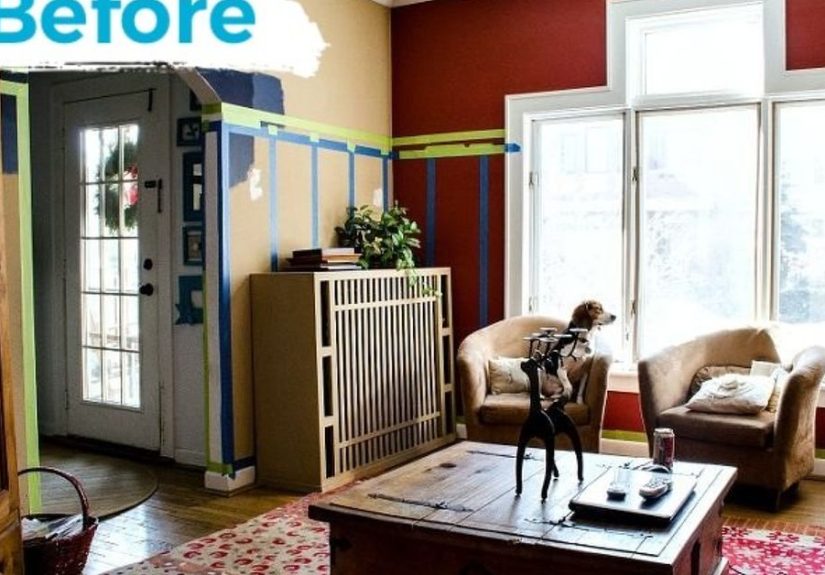 How to Board & Batten a Navy and White Living Room DIY