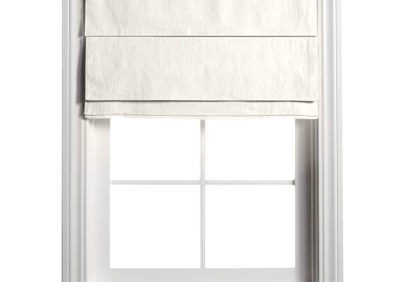 Barn & Willow Belgian Flax Linen Pleated Roman Shade – Off White