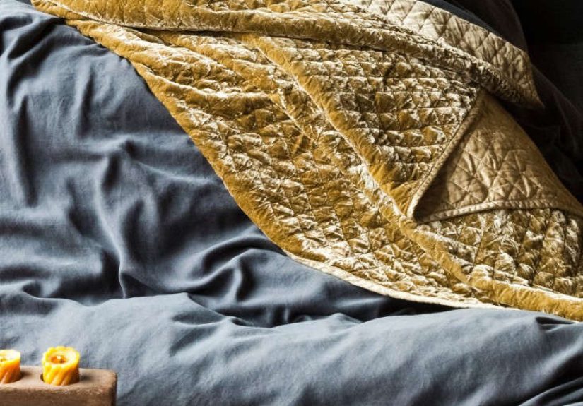 Bella Notte Throw Blanket Silk Velvet Quilted