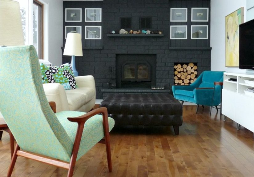 Charcoal Grey Painted Fireplace