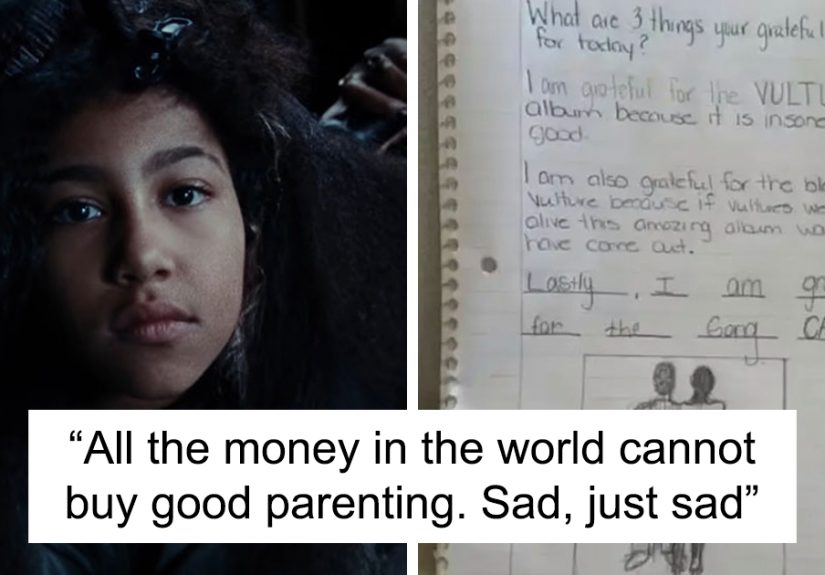 “It’s Time For A CPS Visit”: North West Draws Kanye’s Album Cover Of Barely Clothed Bianca Censori