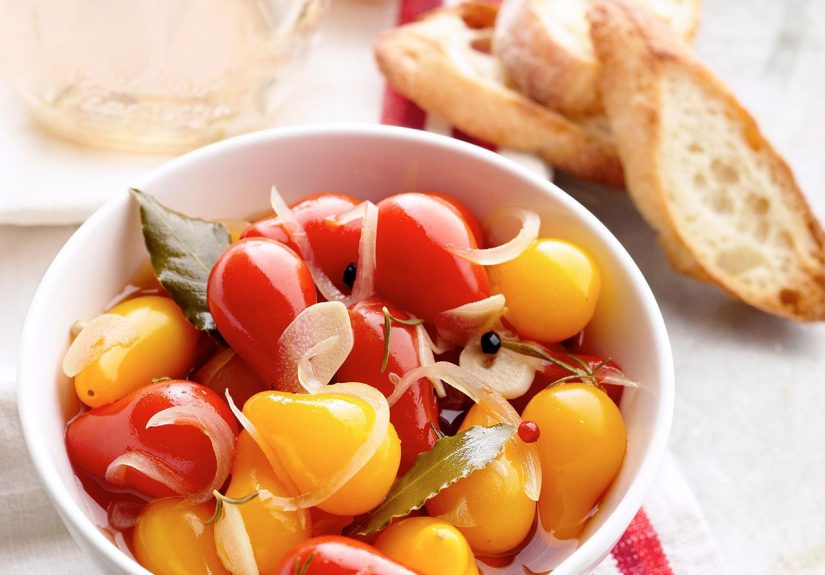 Pickled Pear Tomatoes with Rosemary