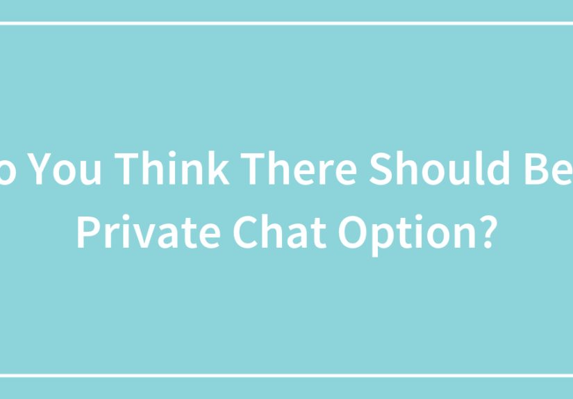 Do You Think There Should Be A Private Chat Option?