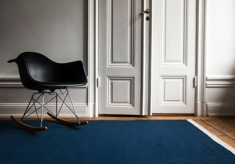 Nordic Knots Solid Blue & Cream Rug