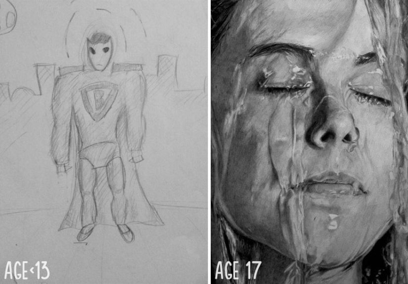 Pandas, Post A Picture Of Your Drawings Then And Now